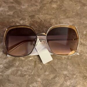 Guess Factory Brown Gradient Butterfly Ladies Sunglasses GF0410 33F 59 NWT NEW